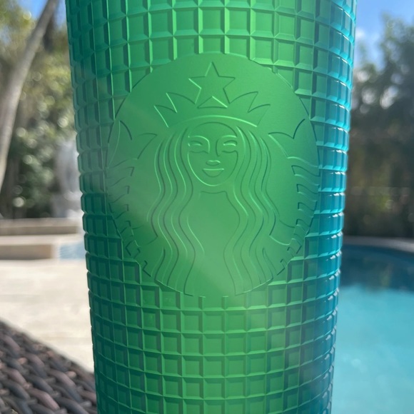 Starbucks 2022 Green Grid 24oz Tumbler Cold Cup Mountain Dew NEW RARE HTF - Picture 4 of 7